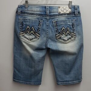 Miss Me Distressed Low Rise Y2K Denim Bermuda Jeans Shorts Women's Size 31